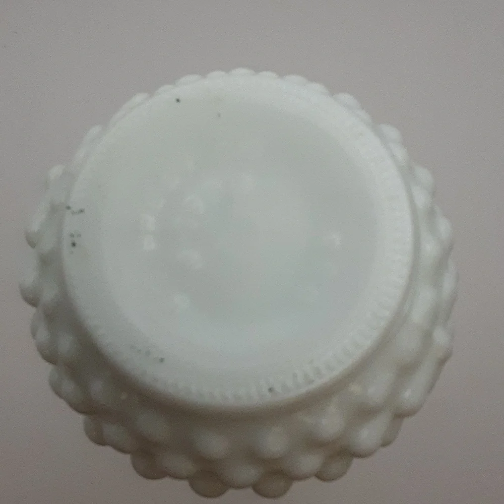 Vintage White Milk Glass Hobnail Vase 7.5